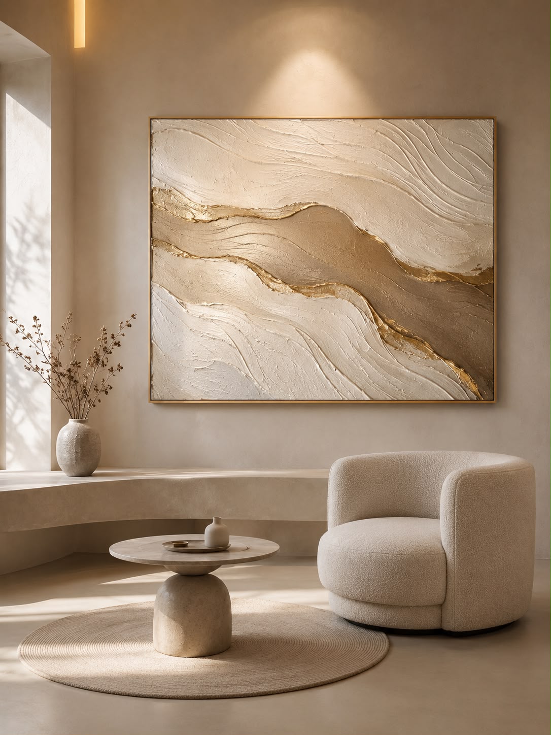 Textured mixed-media artwork